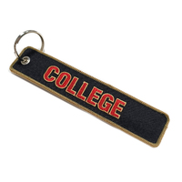 Porte-clés en tissu brodé de haute qualité Porte-clés brodé Porte-clés tissé avec logo personnalisé Jet Tag