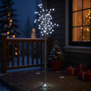 Árbol de Navidad de 7 pies con luces LED blancas frías, 220 LED, iluminación festiva para interiores y exteriores para la temporada navideña - Product Image 2