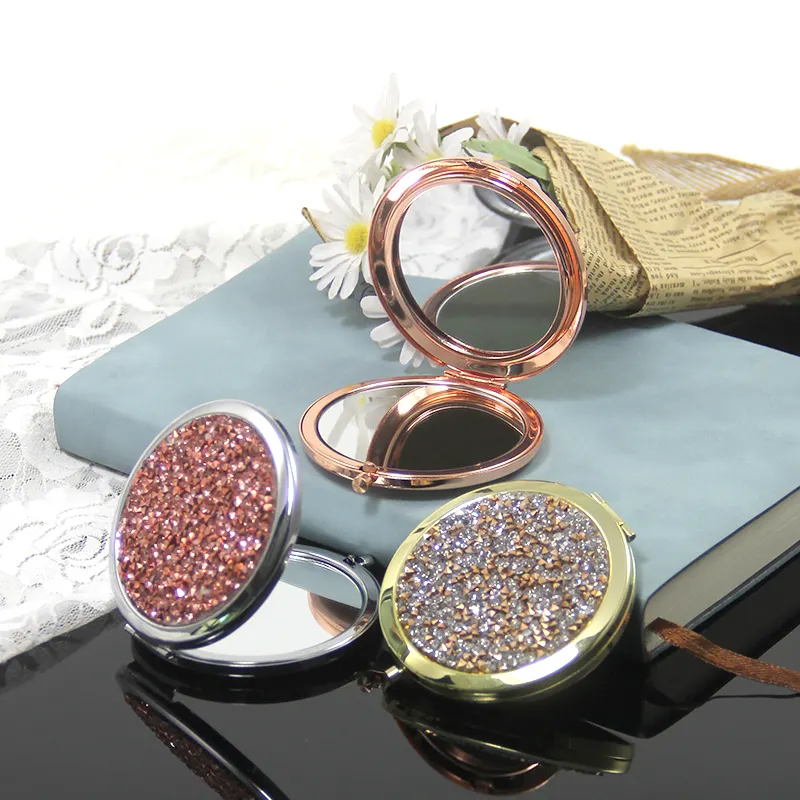 Groothandel Custom Mini Reizen Vergrootglas Draagbare Kleine Make-Up Cosmetische Portemonnee Handige Handzakspiegel