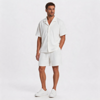 Livraison Rapide Ensemble T-shirt Hawaïen Oversize Luxe Été Séchage Rapide Respirant Manches Courtes Décontracté Quotidien En Stock