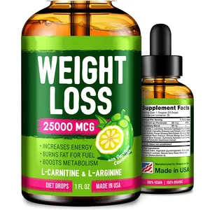 Diet Drops With Garcinia Cambogia L-Arginine Weight Loss Drops Appetite Suppressant For Women Men Natural Metabolism Booster