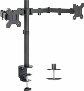 ขาตั้งจอคู่แบบ Heavy-Duty สำหรับจอ LCD LED ขนาด 13-27 นิ้ว พร้อมตัวหนีบแบบกลไกที่ทนทานและขาตั้งแบบตั้งโต๊ะสำหรับจอ LCD 2 จอ - Product Image 3