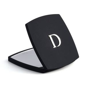 Brand Name Embossed Logo High End Dual Sided Black Folding Custom Logo Travel Pocket <b>Mirror</b> - Product Image 6