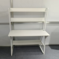 Bureau d'ordinateur compact 120 cm avec étagère de rangement, table PC, bureau d'étude pour étudiant à domicile avec porte-livres