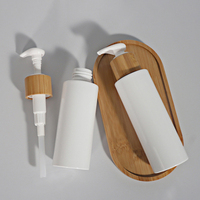 Nouveau Design 100ml 150ml Pet bouteille de Lotion en plastique cosmétiques shampoing Gel douche bouteille séparée avec couvercle en bambou
