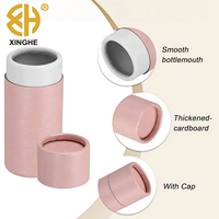 Boîte d'emballage cylindrique pour bouteille d'huile essentielle en papier recyclé, matériaux recyclables, couvercle personnalisable, estampage UV/à chaud