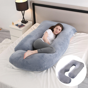 Oreiller de maternité <span class=keywords><strong>ergonomique</strong></span> en U pour le corps entier, <span class=keywords><strong>coussin</strong></span> de <span class=keywords><strong>grossesse</strong></span> doux avec housse lavable, soutien ventre, dos et hanches - Product Image 1