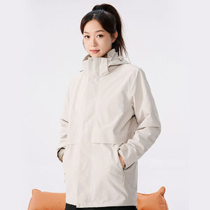 Veste coupe-vent mi-longue 3 en 1 pour femme, doublée de polaire, pour la randonnée en plein air - Product Image 1