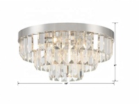 Lustre minimaliste en acier, luminaire transfrontalier en cristal transparent, plafonnier encastré AC, CRI 90 élevé, garantie 5 ans, chambre à coucher