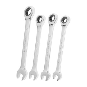 Jeu de clés à cliquet multifonctions à tête fixe en acier au carbone, clés à cliquet métriques chromées, clés à fourche, outils pour voitures - Product Image 1