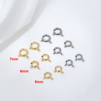 Connecteurs de bijoux DIY en acier inoxydable 316L plaqué or 14 carats imperméable, fermoirs géométriques de marin, boucles à ressort