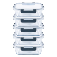 Ensemble de 10 récipients alimentaires en verre au design minimaliste, conservation de la fraîcheur pour la cuisine et la rentrée scolaire