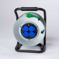 Bonne quantité 50m 4 voies IP44 enrouleur de câble en métal européen tambour rétractable pour prise d'appareils ménagers