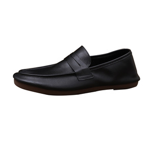 Mocassins pour hommes en cuir véritable à bout rond, respirants, chaussures décontractées de printemps - Product Image 4