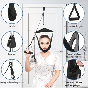 Cervical <b>Traction</b> <b>Device</b> Black Manual <b>Neck</b> Suspension Correction Frame For Cervical Spine Relief - Product Image 2
