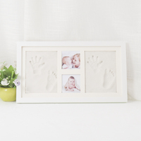 Kit de cadre photo pour empreintes de pieds de bébé nouveau-né, design moderne, logo personnalisé, décoration de la maison, imperméable, pin de Nouvelle-Zélande