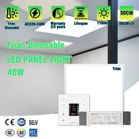 Triac Dimmable 40W 600 600 60 Led Panneau Plafonnier 2x2 Paneles Smart Conceal Encastré Carré Lampe avec Gradation Pilote