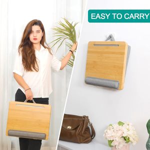 Design ergonomique Bureau en bambou <span class=keywords><strong>Plateau</strong></span> pour ordinateur portable <span class=keywords><strong>Plateau</strong></span> de lit pour ordinateur <span class=keywords><strong>avec</strong></span> <span class=keywords><strong>coussin</strong></span> doux rembourré et support de téléphone pour tablette pour bureau à domicile - Product Image 6