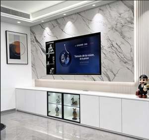 Meuble TV mural flottant avec tiroirs de rangement et étagères ouvertes pour téléviseur de 55 pouces, salon, chambre à coucher - Product Image 4