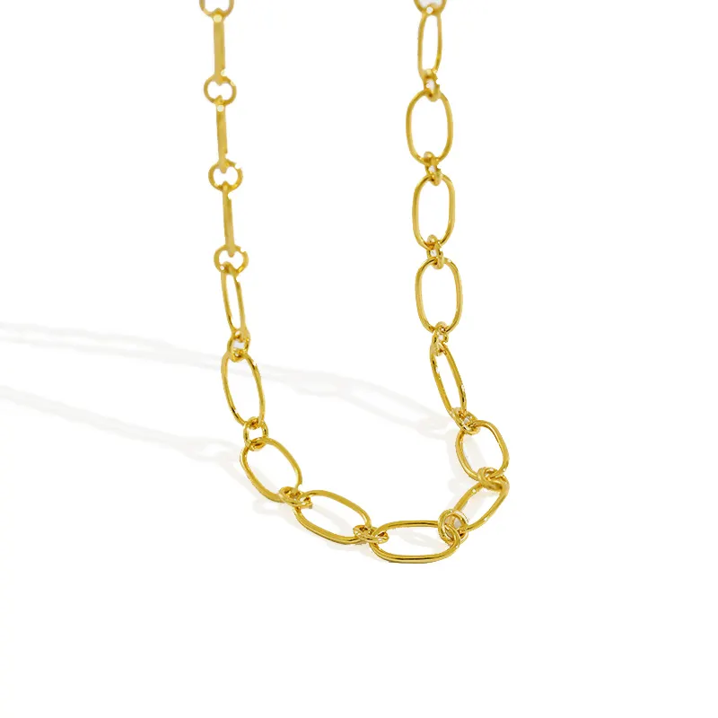 Argento semplice catena girocollo collana delicata catena girocollo ovale catena a maglie 925 collane in argento sterling