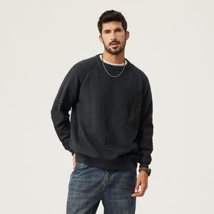 Pull en coton mélangé style patchwork rétro américain, nouvelle collection automne-hiver, col rond, coupe ajustée, respirant, anti-humidité, pour homme robuste - Product Image 3