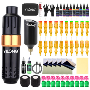Kit de Tatuaje Temporal Yilong <span class=keywords><strong>Exo</strong></span>-Kit <span class=keywords><strong>Pen</strong></span> para Principiantes, Completo con Suministros, Pistola y Estuche - Product Image 1