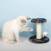 Plataforma de Juego para Gatos de Felpa, Rascador Grande de Doble Capa, Plataforma de Salto, Pelota Colgante, Poste Rascador Pequeño para Gatos, Juguete para Mascotas