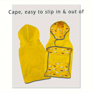 Impermeable Reversible para Perros con Capucha, Color Amarillo Limón, Tallas XS, S, M, L, XL, XXL, 3XL, 4XL, 5XL - Product Image 2