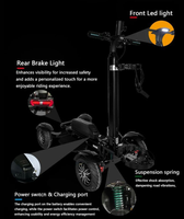 Scooter de golf électrique pliable à quatre roues Dericsson avec siège et porte-parasol