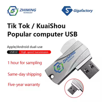 Flash Drive USB2.0 3.0 2-in-1 Berkualitas Tinggi 128GB Metal OTG Tipe-C untuk Ponsel Android Pintar