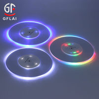 Sous-verre LED multicolore en cristal, étanche, design créatif et unique, idéal pour mariage et événements, prix usine, idée cadeau portable