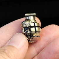 Perles de couteau en laiton bicolores motif crâne et grenade, pendentifs pour bracelets tressés et cordons EDC DIY, accessoires de suspension pour outils d'extérieur, fidget spinners métalliques