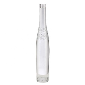 Evian 250ml Mini botellas de vidrio Forma plana redonda con sellado de corcho para Tequila Cocktail Bitters Brandy - Product Image 1