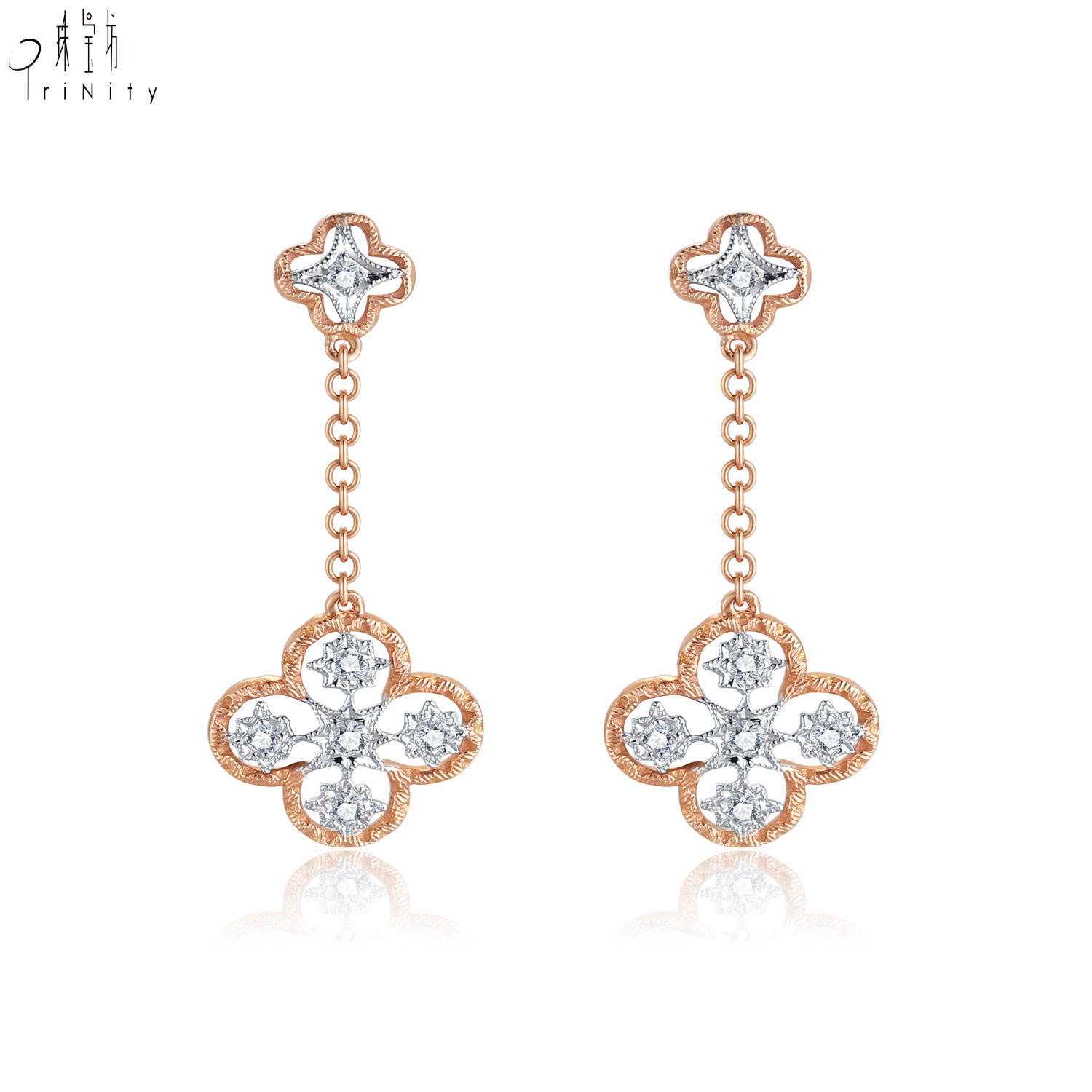 18K White& Rose Gold