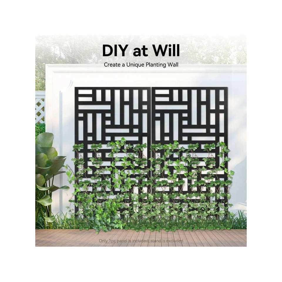 Black Metal Laser Cut Decorative Outdoor Privacy Screen Panel Indoor Metal Wall Decor Panel for Bedroom Dining Sitting Room