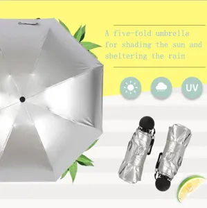 Atacado guarda-chuva de refrigeração-Silver glue triple folding umbrella Sunscreen and Ultraviolet Protection Dual-use Windbreak umbrella