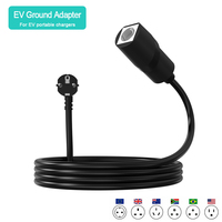 Nouvelle rallonge de chargeur EV portable avec prise Type 2 à bypass de terre, prises personnalisées pour les pays (UE, États-Unis, Australie, Afrique du Sud) pour prises domestiques
