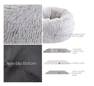 Lit pour animaux de compagnie moderne, solide, moyen, petit, chaud en hiver, en fausse fourrure pelucheuse, durable, emballé en carton, tailles XS-XL pour chiens/chats - Product Image 5