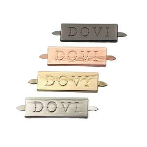 Bolso personalizado accesorios de <span class=keywords><strong>metal</strong></span> pies plegables monedero marca Logo placa etiqueta para bolsos de cuero - Product Image 4