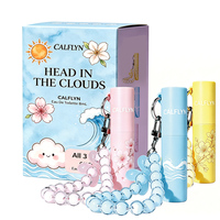 Mini-parfum rétractable avec porte-clés fleur et chaîne perlée, vaporisateur portable personnalisé à mécanisme rotatif pour cadeau de mariage et reprise quotidienne
