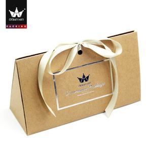 Promotional Luxury Printed Custom logo Perforated Triangle Style Shopping Gift <b>Paper</b> Bag Carton Laminated with Multicolor Ribbon - Product Image 4