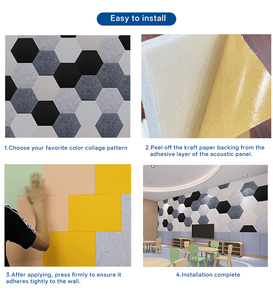 Panneaux acoustiques hexagonaux en fibre de polyester écologiques autocollants pour cinémas maison, salles de concerts, hôtels, hôpitaux - Product Image 4