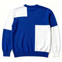 Pull en tricot personnalisé avec logo pour homme, vêtements pour homme, mode d'hiver, manches longues, bleu et blanc mélangés, pull-over