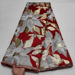 Tessuto di alta qualità broccato Jacquard raso africano <span class=keywords><strong>Organza</strong></span> tessuto di pizzo per il vestito - Product Image 1