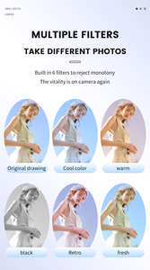 Y4000 Máy Ảnh Mini 1.44 ''Màn Hình HD 1080P Xách Tay Retro Siêu Nhỏ Gọn Mini Máy Quay Với Đèn Flash Và Pin Dock - Product Image 6