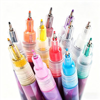 Ensemble de 12 stylos marqueurs acryliques à pointe ultra-fine de 0,5 mm pour nail art, peinture, graffiti et écriture, pour un usage DIY et un effet de mise en valeur