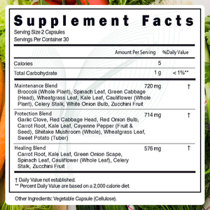 Complément Antioxydant Naturel Capsules de Fruits et Légumes Mélange Superaliment Riche en Vitamines pour un regain d'énergie - Product Image 2