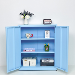 Grande quantité Armoire <span class=keywords><strong>de</strong></span> <span class=keywords><strong>rangement</strong></span> en acier <span class=keywords><strong>de</strong></span> couleur personnalisée Buffet nordique en acier à 2 portes pour le salon - Product Image 4