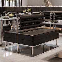 Ensemble de mobilier hôtelier haut de gamme pour bistro à thème Club d'élite, comprenant un ensemble chaise et table de barbecue, une table à fondue intégrée et un canapé de restaurant