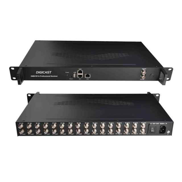 16 Channel Professional RF to IP Demodulation Digital TV Receiver Decoder IRD DVB-S/S2/C/ISDB-T to IP Gateway